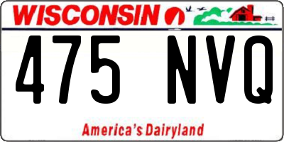 WI license plate 475NVQ