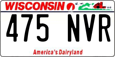 WI license plate 475NVR