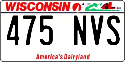WI license plate 475NVS