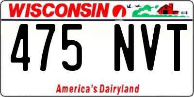 WI license plate 475NVT