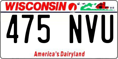 WI license plate 475NVU