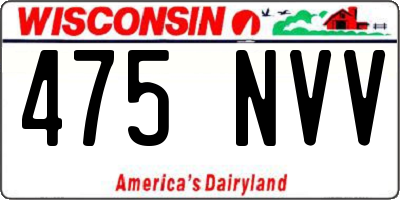 WI license plate 475NVV