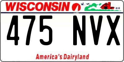 WI license plate 475NVX