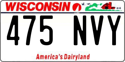 WI license plate 475NVY
