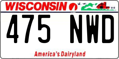 WI license plate 475NWD
