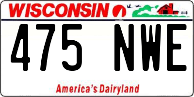 WI license plate 475NWE