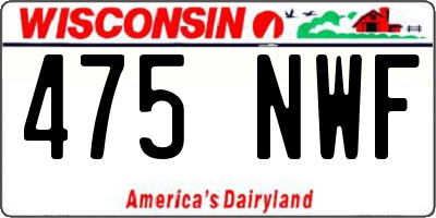 WI license plate 475NWF