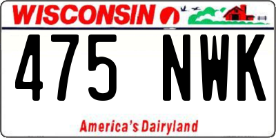 WI license plate 475NWK