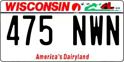 WI license plate 475NWN