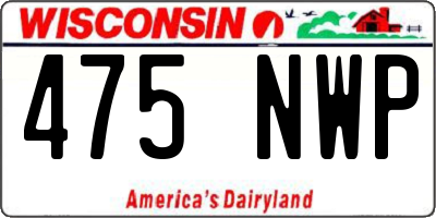 WI license plate 475NWP