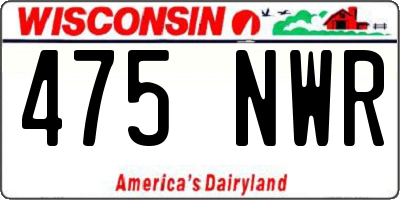 WI license plate 475NWR