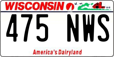 WI license plate 475NWS