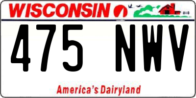 WI license plate 475NWV