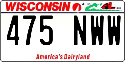 WI license plate 475NWW