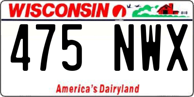 WI license plate 475NWX
