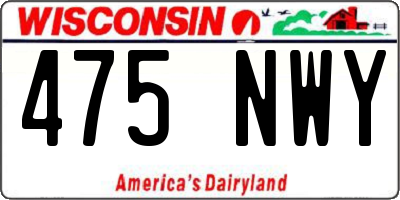 WI license plate 475NWY