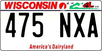 WI license plate 475NXA