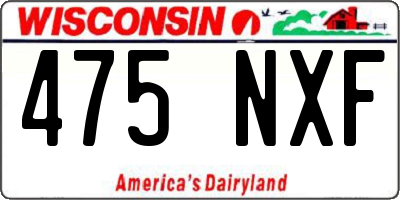WI license plate 475NXF