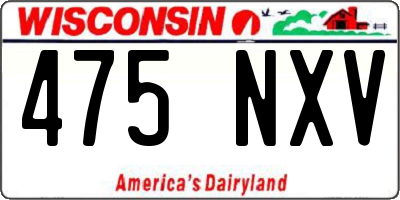 WI license plate 475NXV