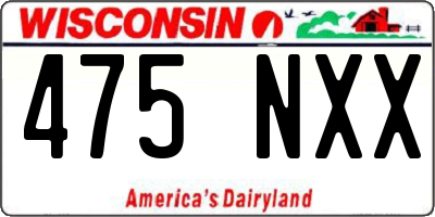 WI license plate 475NXX