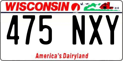 WI license plate 475NXY