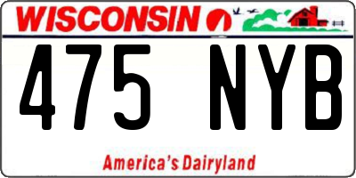 WI license plate 475NYB