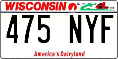 WI license plate 475NYF