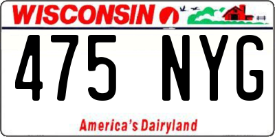 WI license plate 475NYG