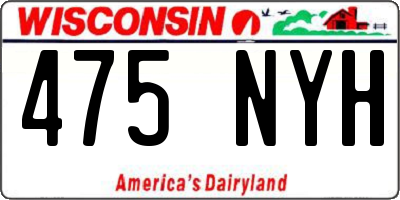WI license plate 475NYH