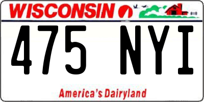 WI license plate 475NYI