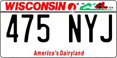 WI license plate 475NYJ