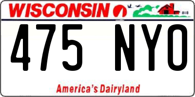 WI license plate 475NYO