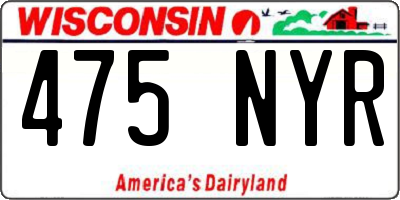 WI license plate 475NYR