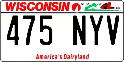 WI license plate 475NYV
