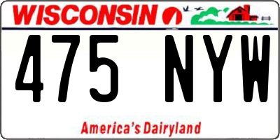 WI license plate 475NYW
