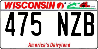 WI license plate 475NZB
