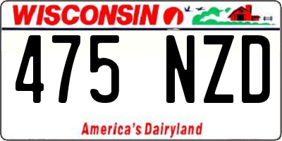 WI license plate 475NZD