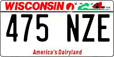 WI license plate 475NZE