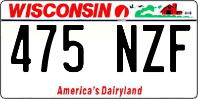 WI license plate 475NZF