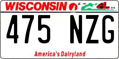 WI license plate 475NZG