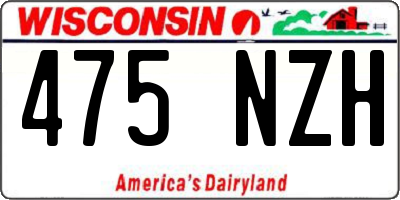 WI license plate 475NZH