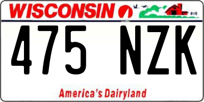 WI license plate 475NZK