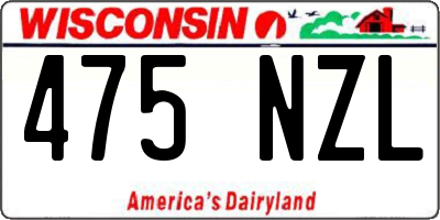 WI license plate 475NZL