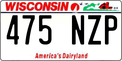 WI license plate 475NZP