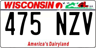 WI license plate 475NZV