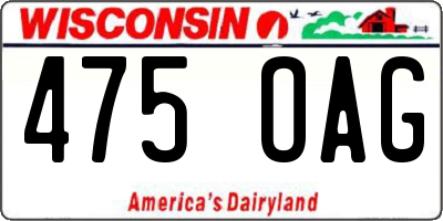 WI license plate 475OAG