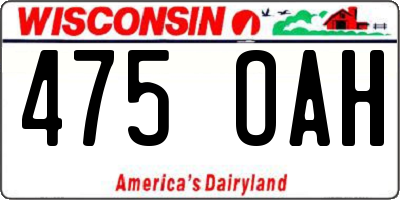 WI license plate 475OAH