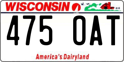 WI license plate 475OAT