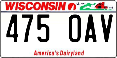 WI license plate 475OAV