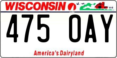 WI license plate 475OAY